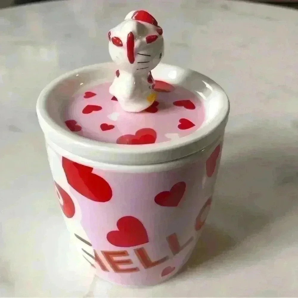 RARE Sanrio Hello Kitty 2010 hearts pattern mug set, made in  Japan - Picture 2 of 10